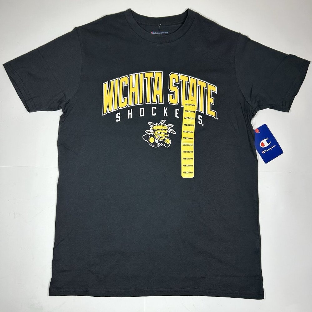 NWT Champion Wichita State Shockers Men Black T-Shirt Graphic Print Sz M